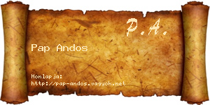 Pap Andos névjegykártya